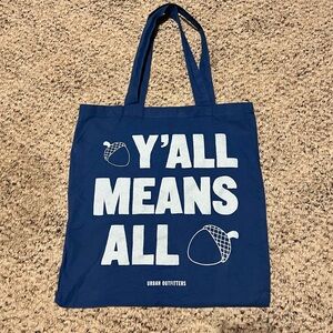 Urban Outfitters Blue Tote Bag - Yall Means All Acorn Design